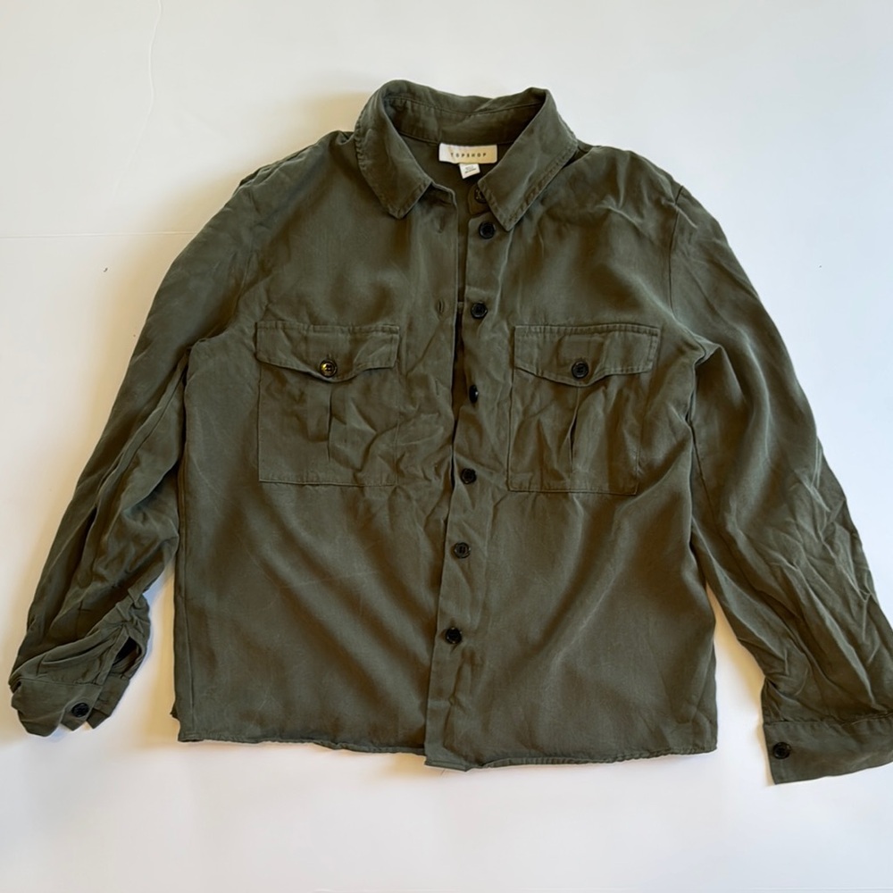 Olive Green Button-Up Jacket